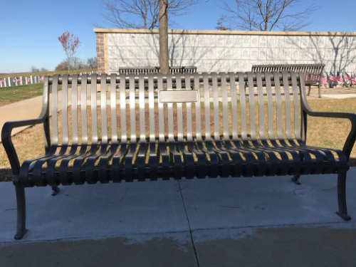VFW Post 8879 Dedicates a Memorial Bench at the Iowa Veterans Cemetery in Van Meter, Iowa.
